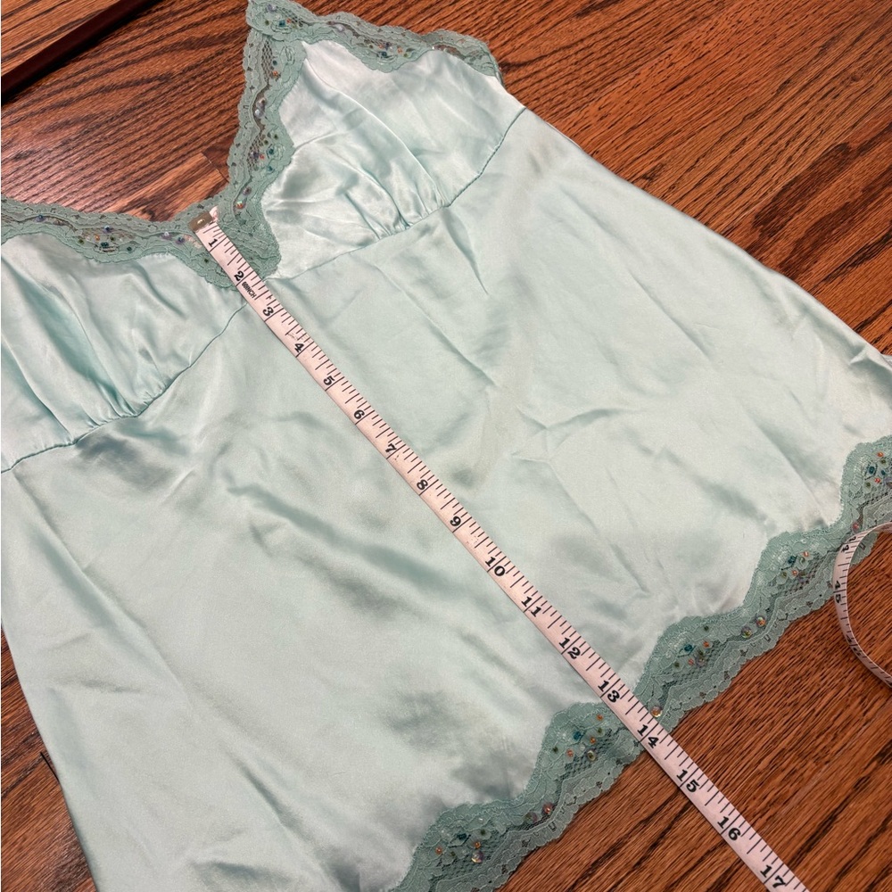 NWOT Silk Tank with Lace & Beading Trim Going Out Top - Picture 9 of 10